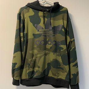 Camouflage Adidas Hoodie with black logo